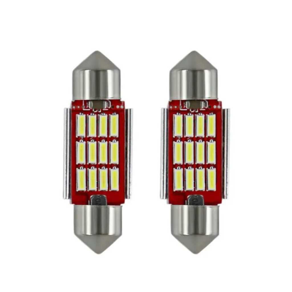 Lampada de Led Torpedo Claro LED 36mm Canbus  Canceller12 Leds *2 Peças* Super Forte