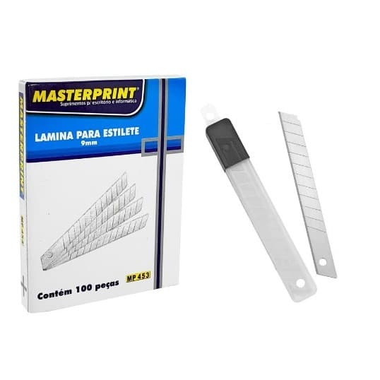 Lamina Para Estilete 9mm caixa com 100 unidades Masterprint