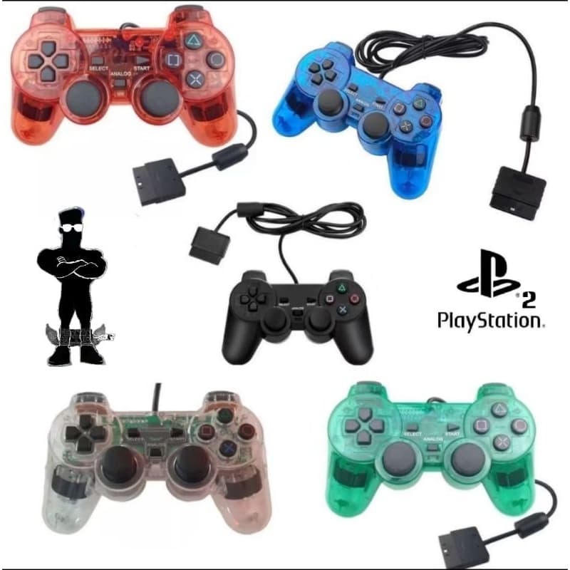 Controle PS2 Doubleshock 2 c/Fio Analógico Diversas Cores