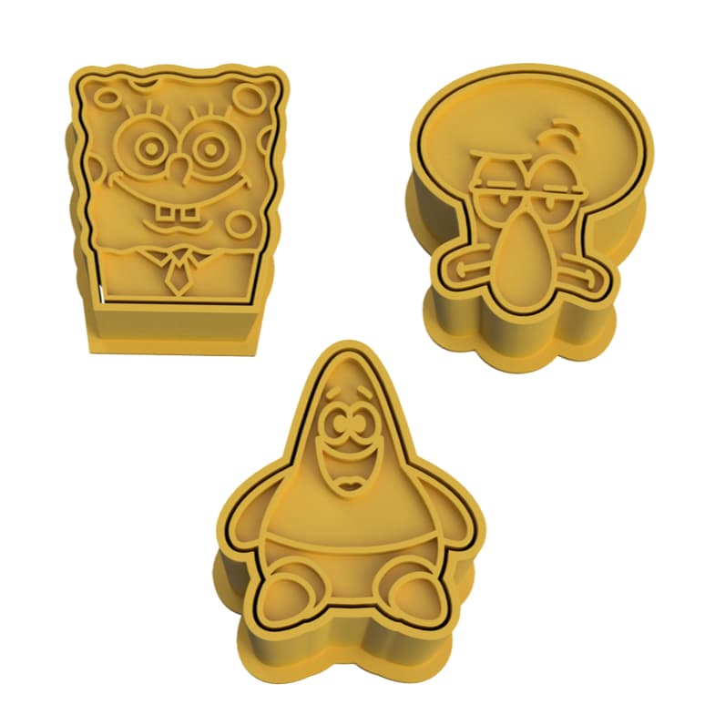Modelador e Ejetor Para Modelar Doces, Massas e Brigadeiros - Turma do Bob Esponja