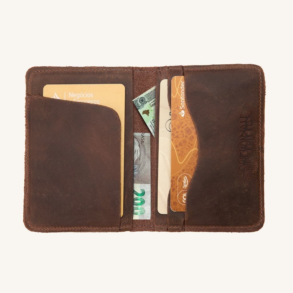 Carteira Masculina Slim Porta Cartao Cnh 100% Couro Genuino