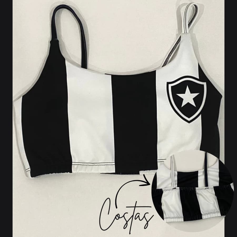 Top Fitness Academia Cores Confortável Alça Fina Times Brasil BOTAFOGO
