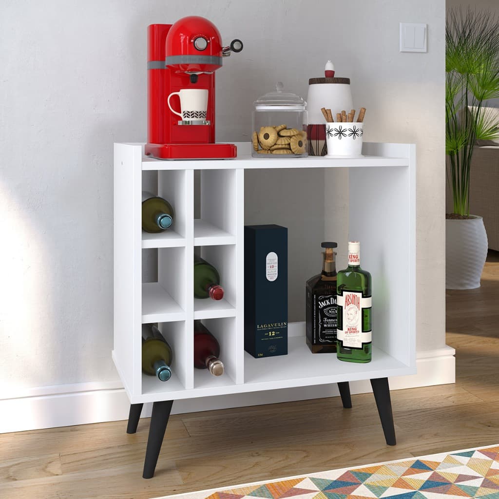 Aparador Bar Adega Baden – Design Retrô Branco, Funcional para Barzinho e Cantinho do Café