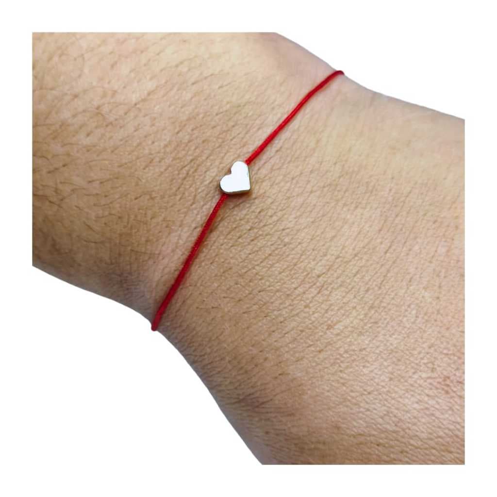 Pulseira Do Amor Charms Coração Prata Liga Inox Bracelete Discreta Para Proteção