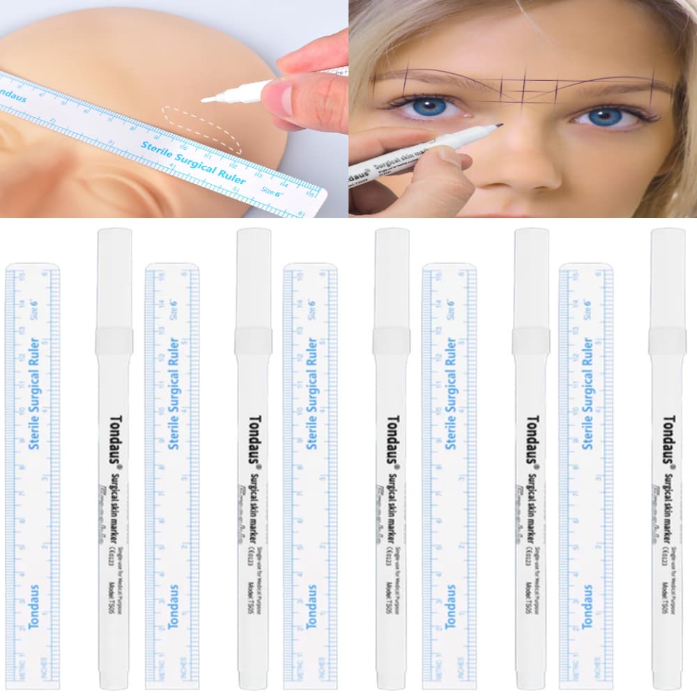 1/5 Pçs Canetas Marcação Branca Ponta Grossa 1.0mm com Régua