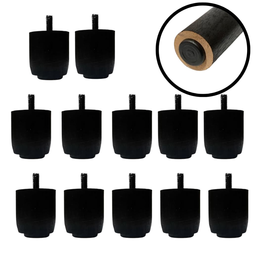 Pés para Cama Box Com 7 Unidades Pezinho Madeira 4cm Casal ou Solteiro Pes - Cor Preto