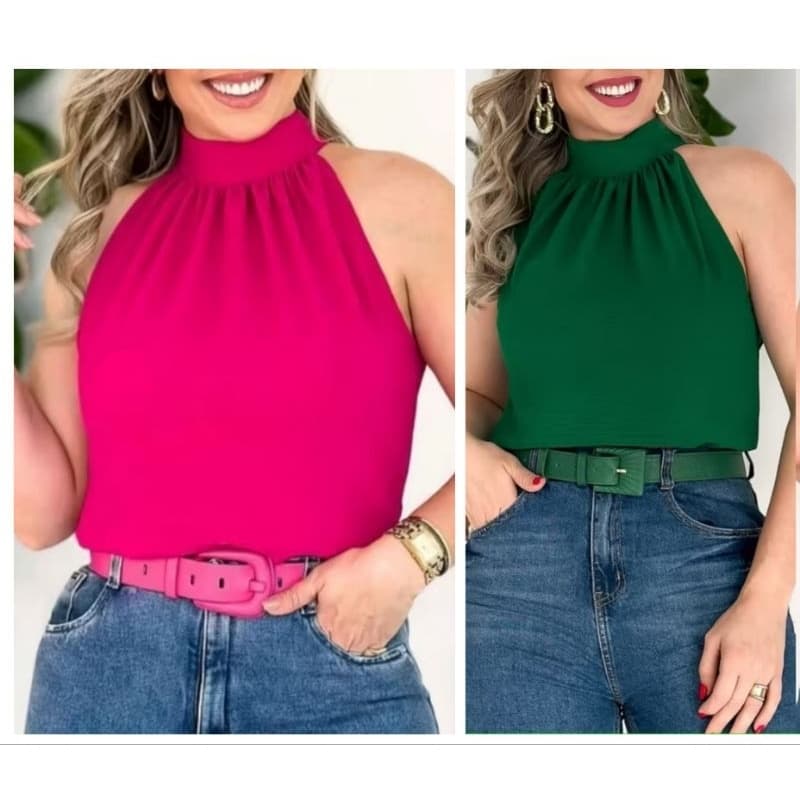 Kit com 2 Blusas Gola Alta Laço DUNA
