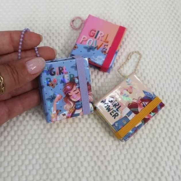 Chaveiro Post it Mini Anotações Portatil Personalizado para lembrancinha Tema Dia da Mulher