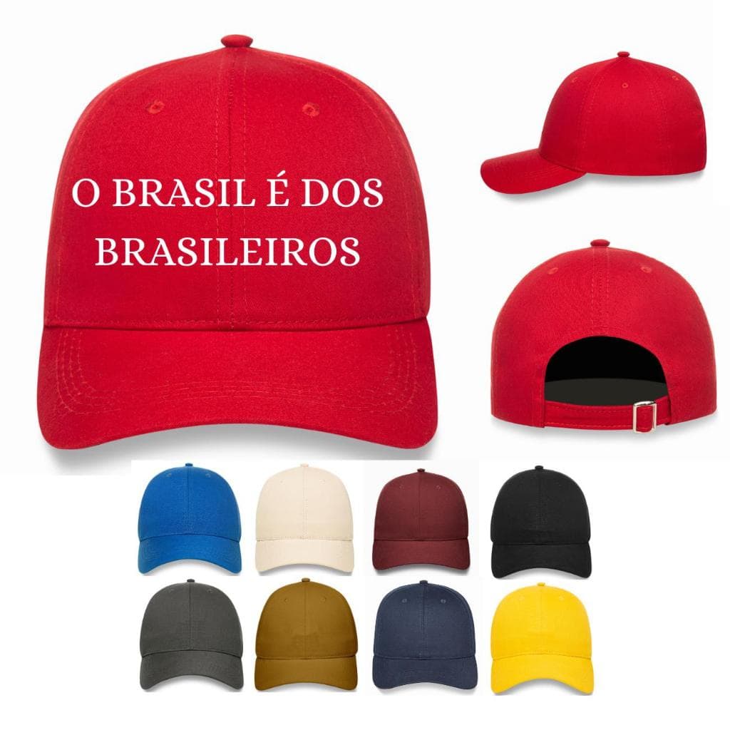 Boné BRASIL É DOS BRASILEIROS Presidente Lula Aba Curva