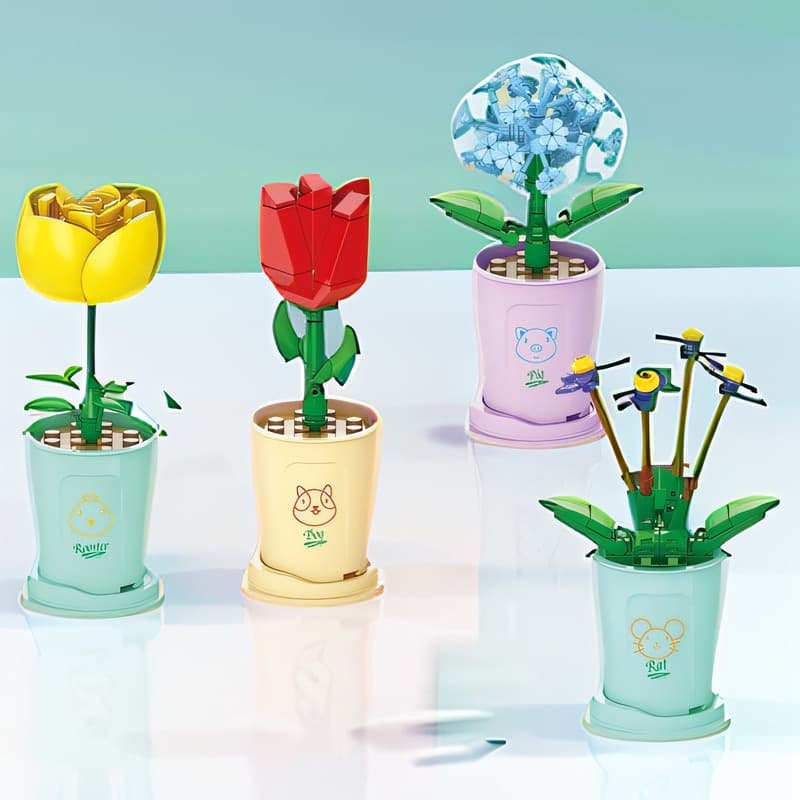 Mini Blocos de Montar Plantas e Flores – Presente Perfeito para Todas as Idades