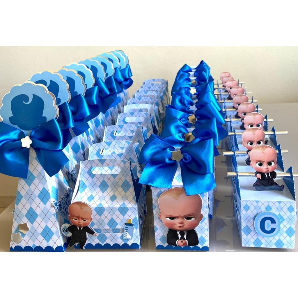 Kit festa caixas personalizadas poderoso chefinho - Apliques em 3D