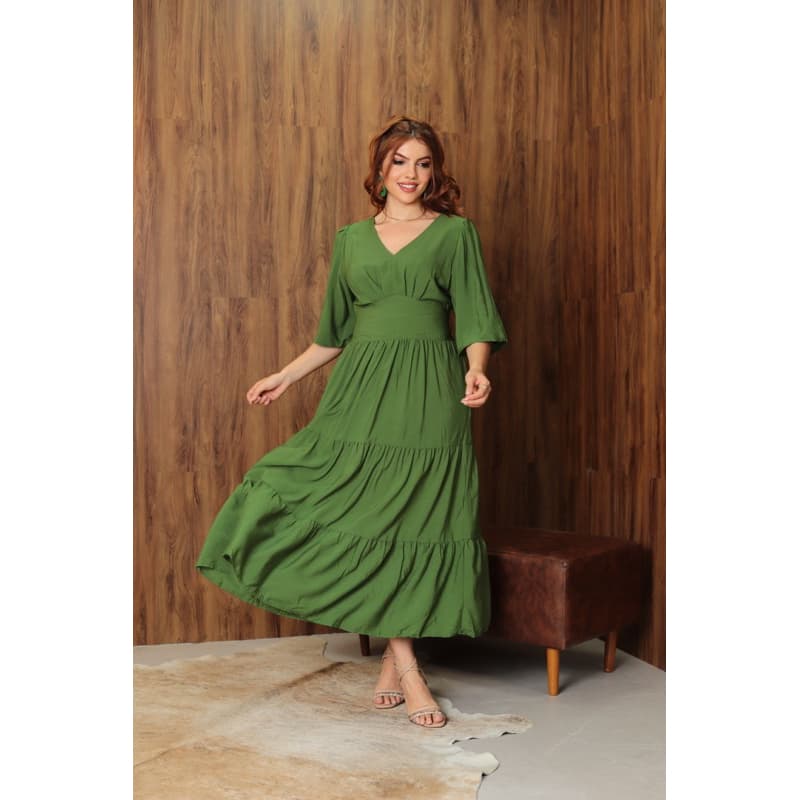 vestido mídi viscolinho