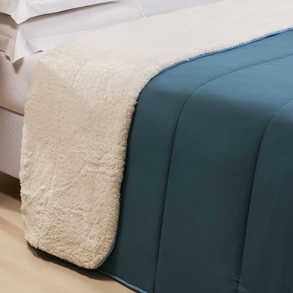 Coberdrom Edredom Sherpa Cama Casal Queen Percal 200 Fios