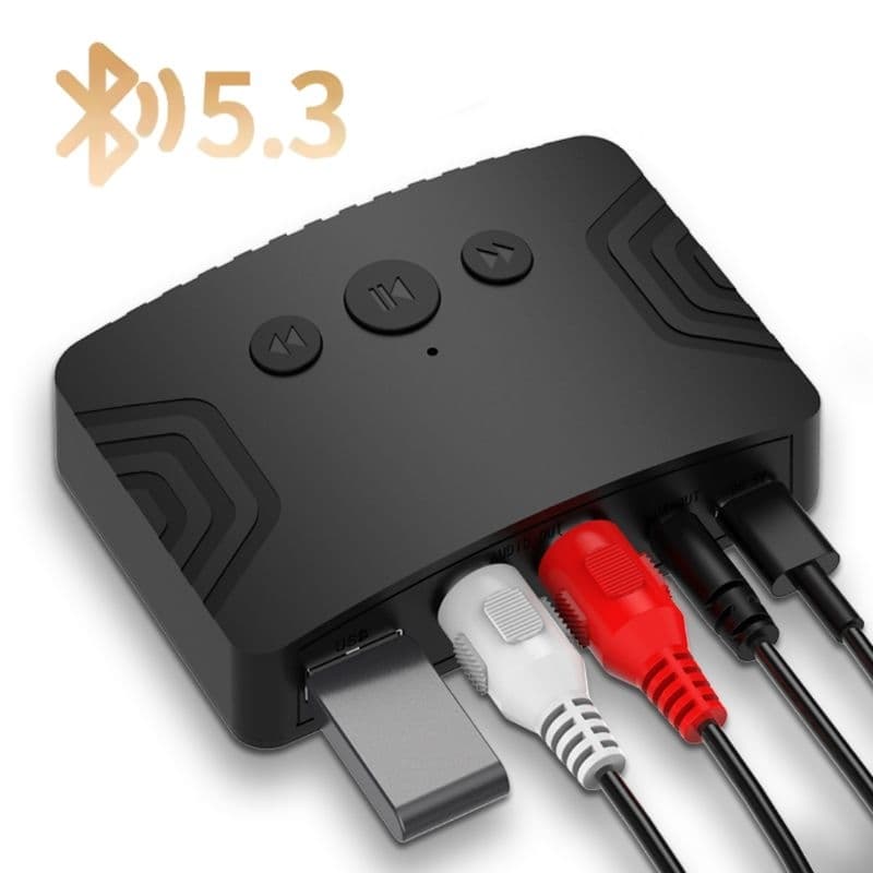Kit Adaptador Bluetooth Receptor de Áudio + Cabo RCA e P2 Para Som Antigo TV Amplificador e Receiver
