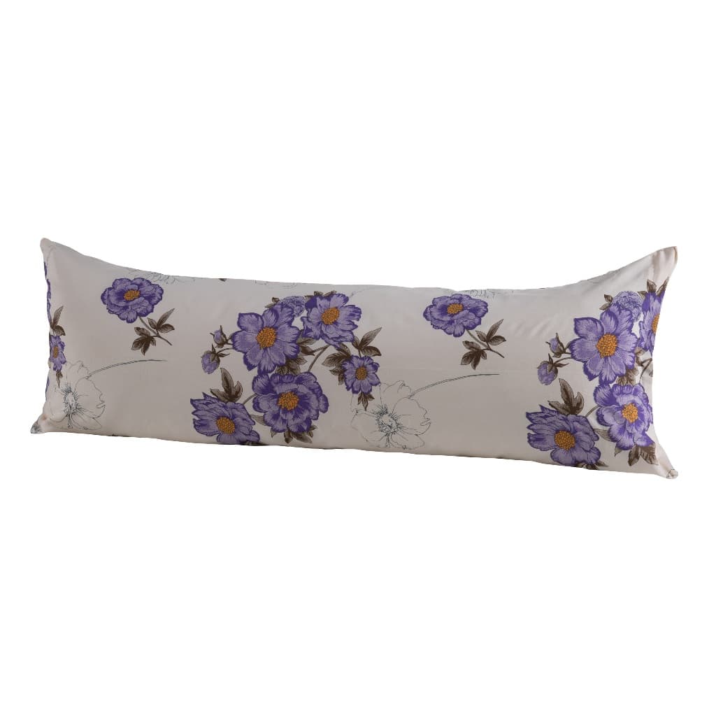 Fronha para Travesseiro de Corpo com zíper 1,50x50 Algodão 180 fios Violetas