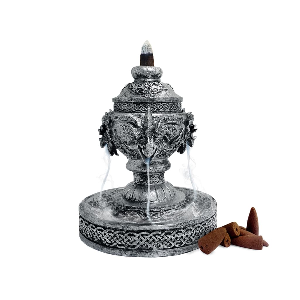 Incensário Cascata Cachoeira Torre + 5 Incensos Ritual Energia Espiritual Proteção Amuleto Meditação Decoração