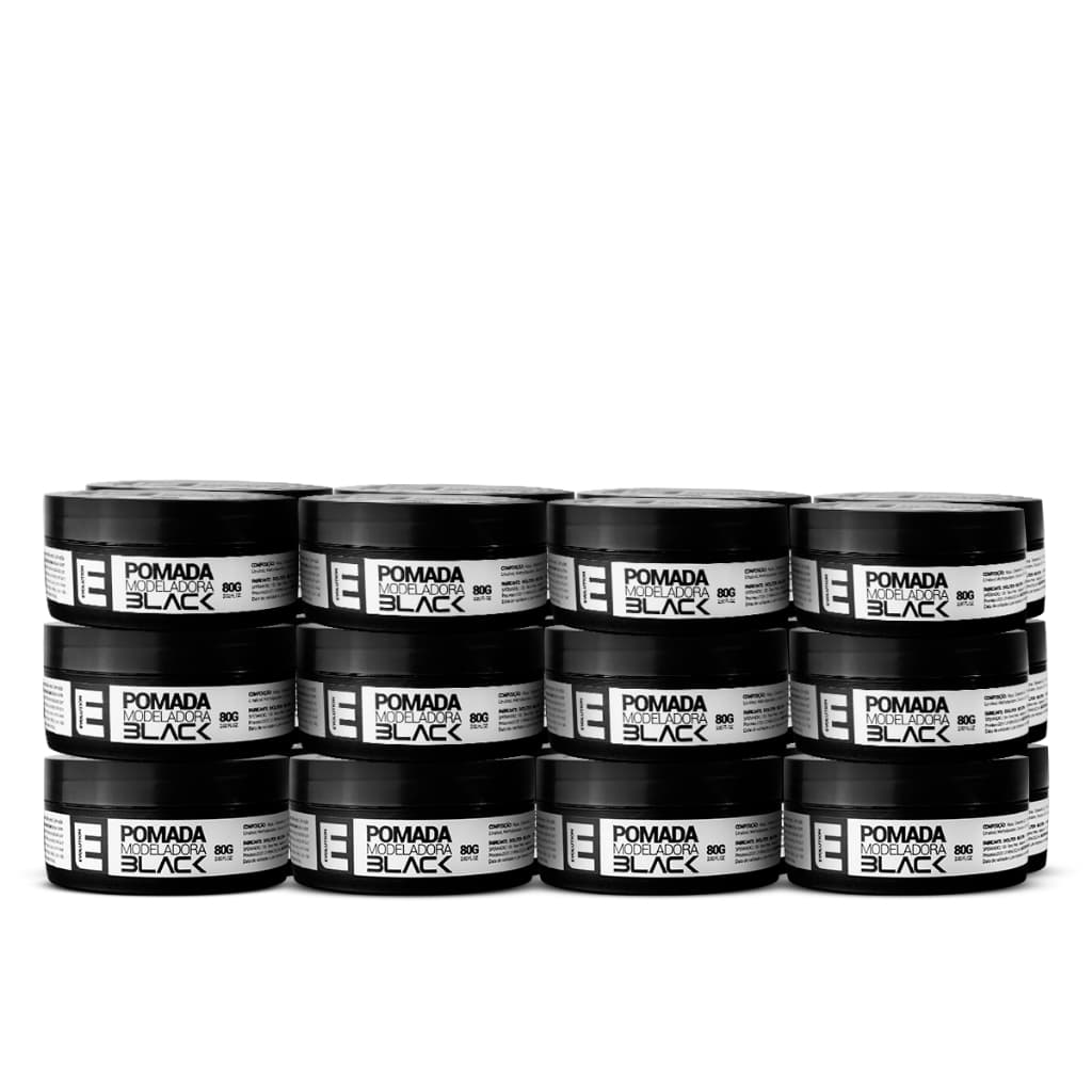 24 UNI PASTA MODELADORA BLACK EFEITO BRILHO EVOLUTION BARBER 80GR