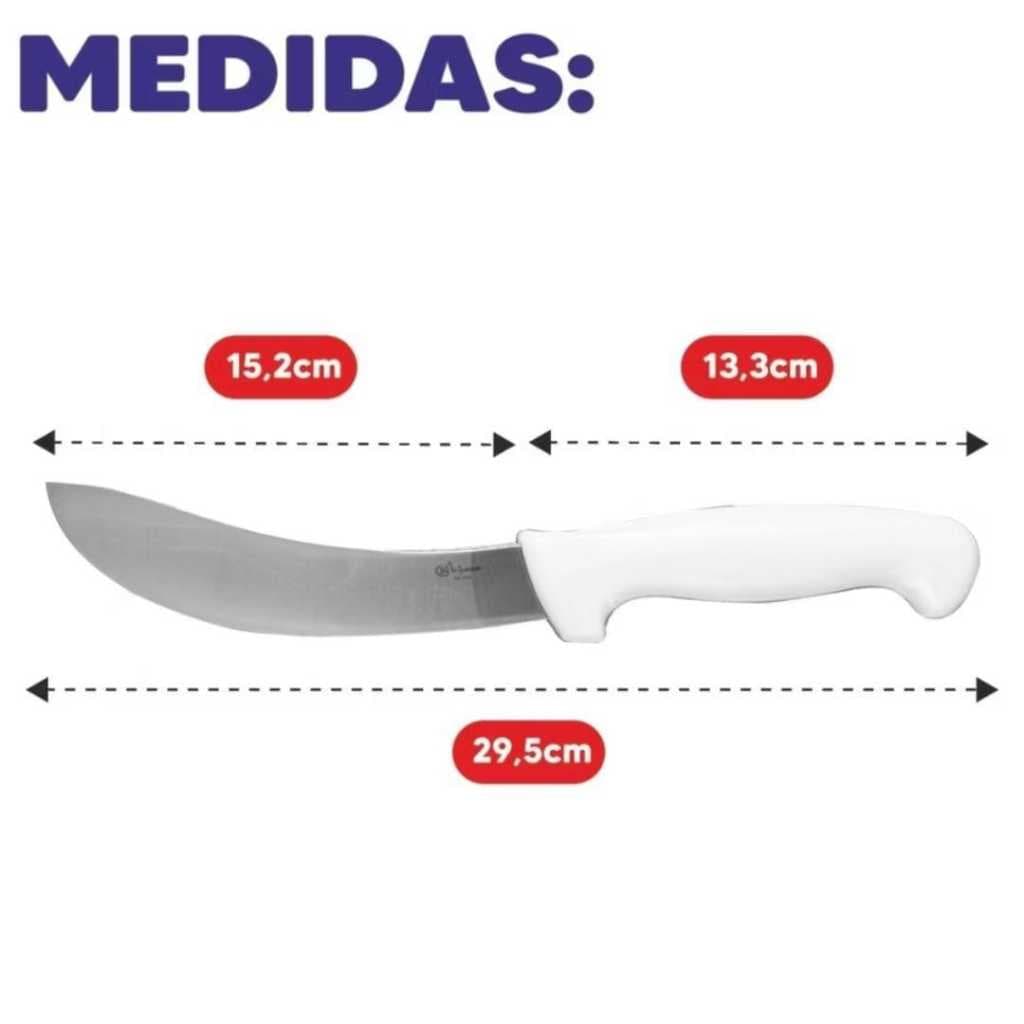 Faca Tira Couro Profissional Lâmina Aço Inox 6 Polegadas Aço Inox