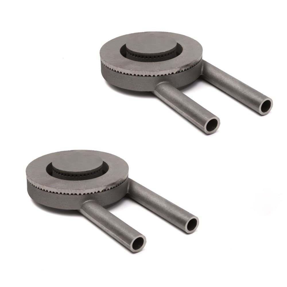 Kit 2 Queimador Duplo Médio Completo Para Fogão Industrial 17,5cm