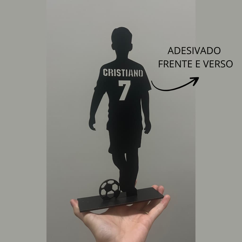kit 15 display personalizado futebol decoração festa infantil menino nome numero mdf 3mm preto