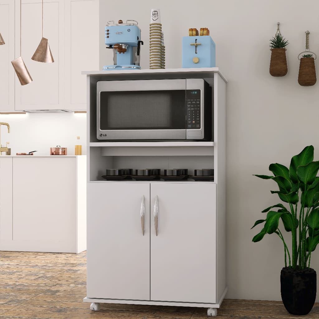 Móvel de Cozinha Balcão com Gavetas e com Suporte para Microondas Forno