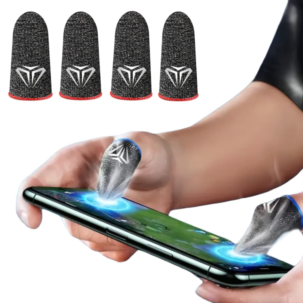 Kit 2 Pares Luvas De Dedo Gamer Top Profissional 24 Pontos Fibra Anti Suor Conforto Durabilidade SP