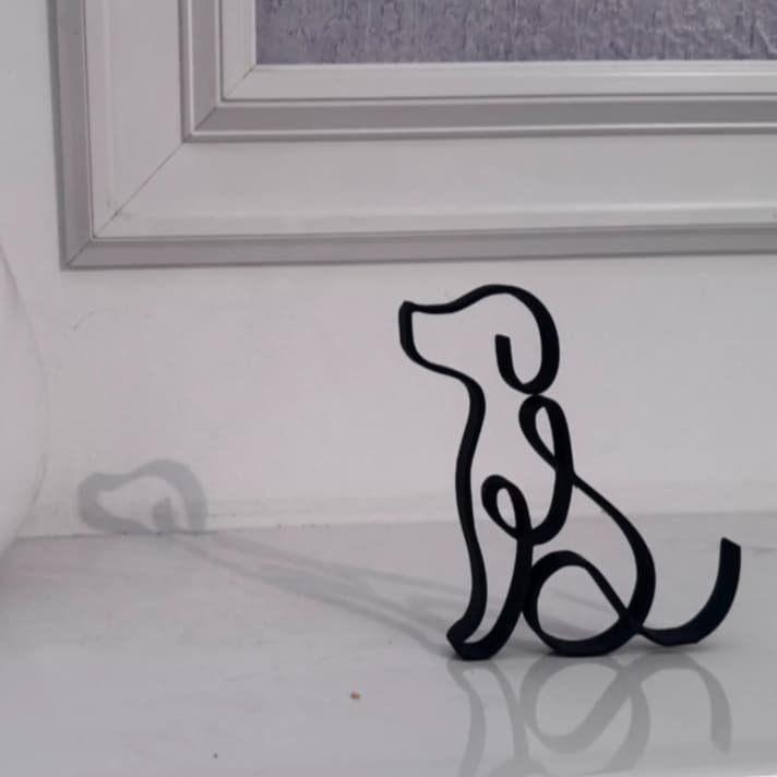 Decoração Escultura Cachorro - Dog - Escultura Minimalista de Cachorro Dog