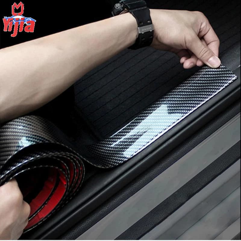 Adesivos Para Carros Protetor De Soleira De Fibra De Carbono Fita De Borracha De Proteção Do Limiar Carro
