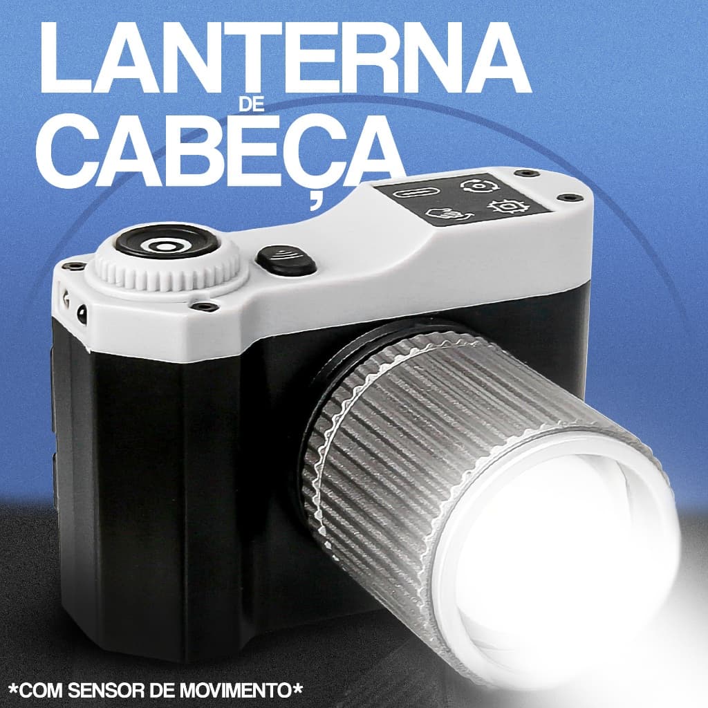 Lanterna De Cabeça Profissional Zoom Recarregavél C/ Sensor de Movimento - A066