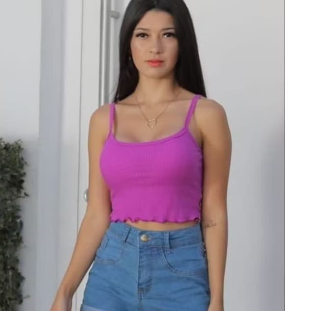 CROPPED/TOP FEMININA RIBANA CANELADO