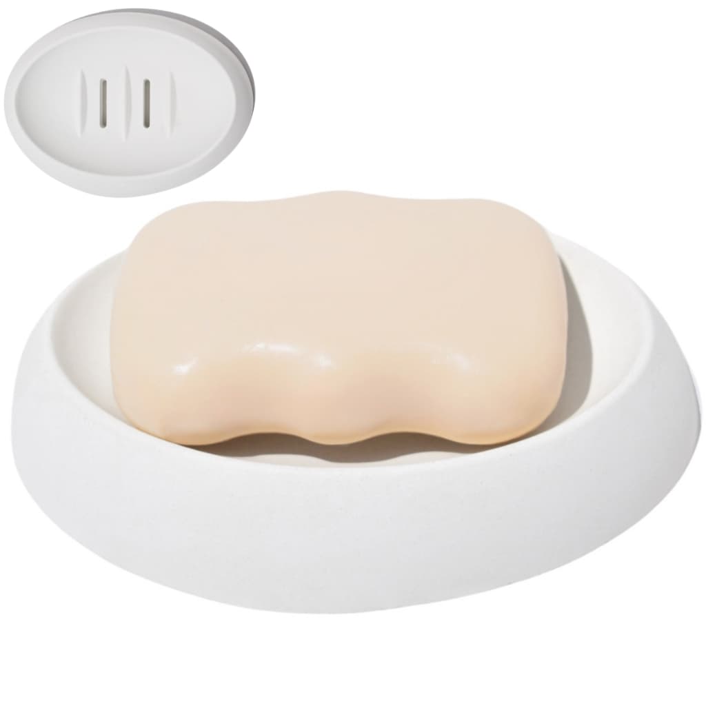 Saboneteira Porta Sabonete Banheiro Oval  Luxo 12,5cm em Cimento