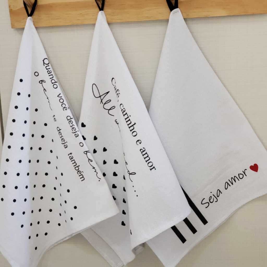 kit 3 panos de prato branco grande para cozinha pano pé de galinha pano de copa bate mão