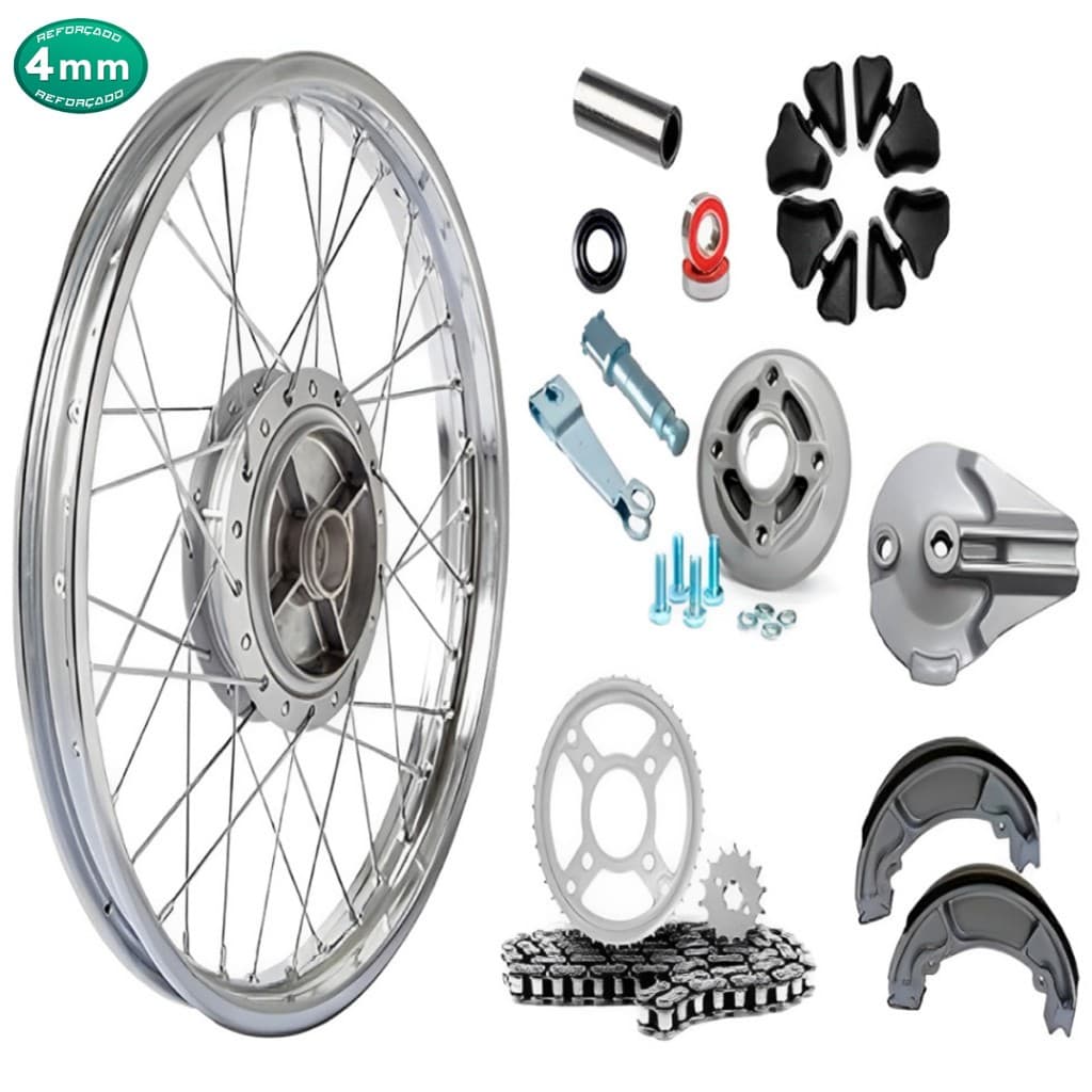 Roda Traseira Titan Fan 150 Start Espelho + Flange Completa