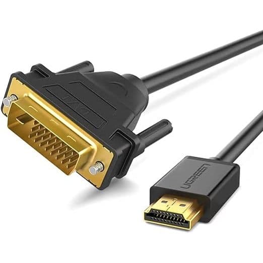 Cabo Hdmi Para Dvi 24+1 Banhado A Ouro 1,80 Metros Com Filtro Banhado a Ouro