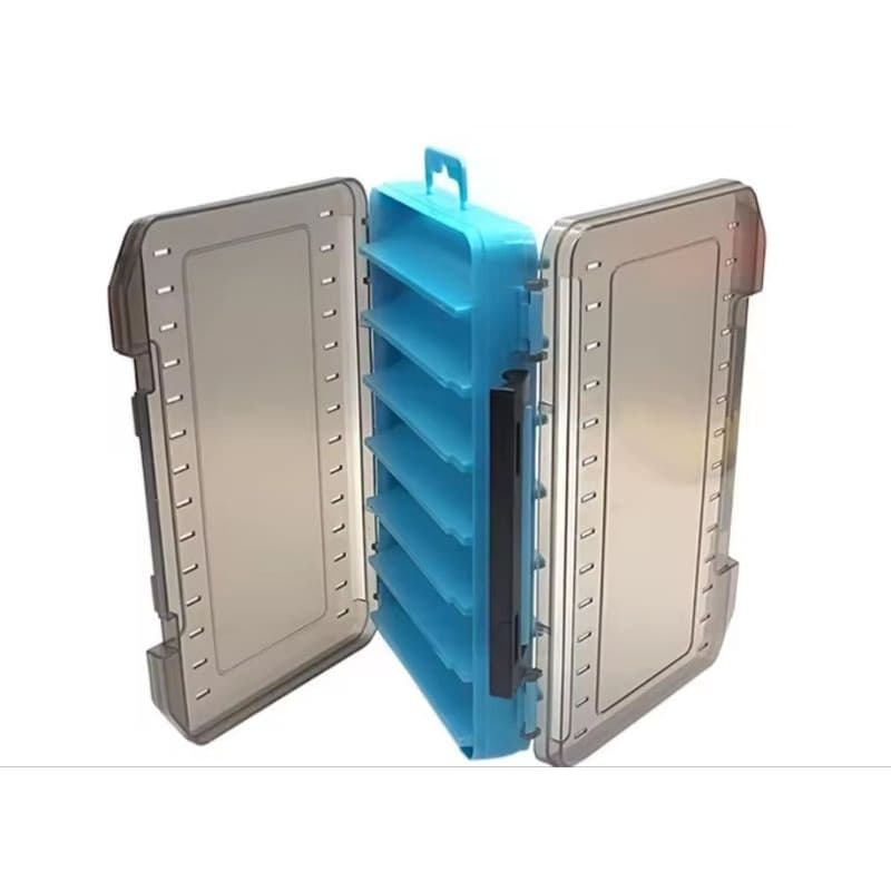 Caixa de iscas artificiais Tam 19cm x 13.5cm x 3.6cm com alças dupla face 14 compartilhamentos