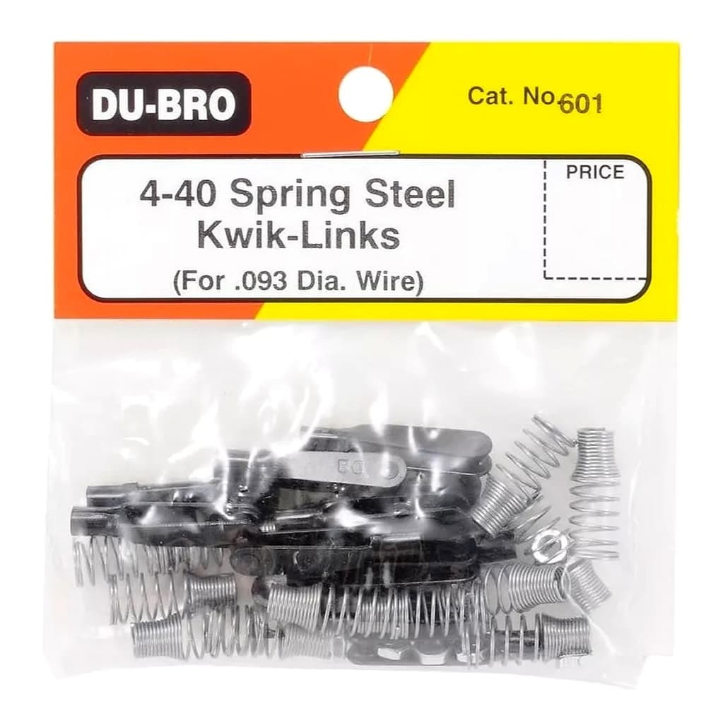 Links Clevis Du-bro Metal 4-40 12pçs C/mola Porca Aeromodelo
