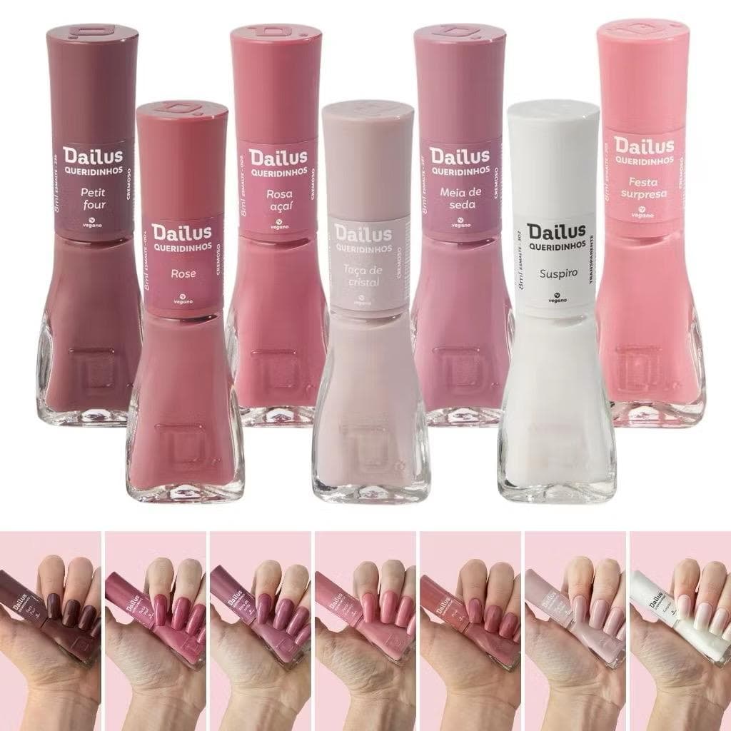 Dailus Cristal Kit Esmalte Nude Rosa Marrom Cremoso Queridinhos