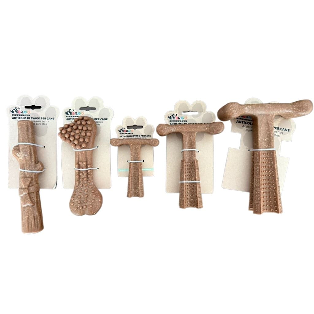 Brinquedo Cachorro Pet Mordedor de Madeira Limpa Tartaro Rustico Sustentável para Cães