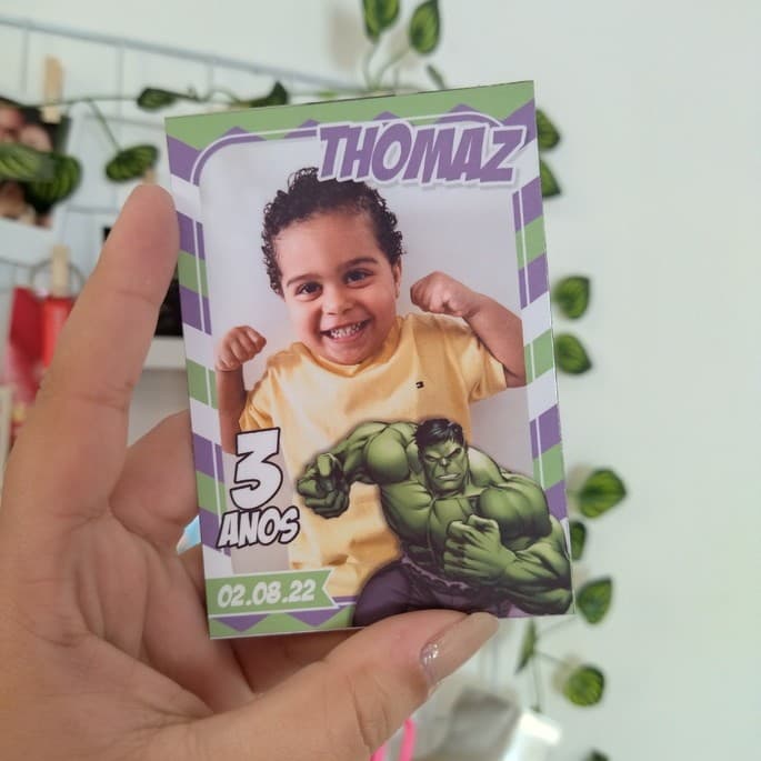 Ímã de geladeira Foto Lembrança Hulk - Aniversário - Personalizado 10X7cm