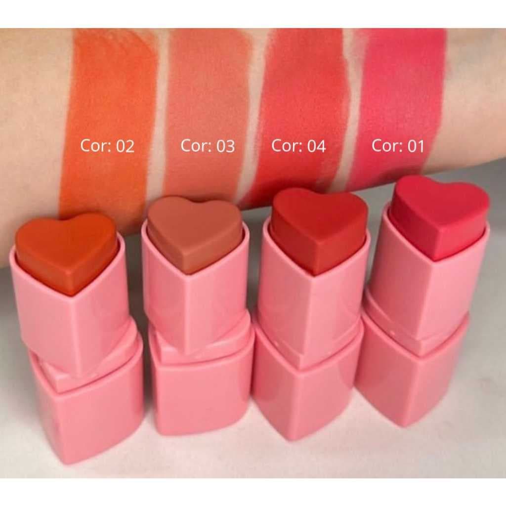 Blush Pink  em Stick Hot Sweet Love Coração Lua e Neve 4 Cores