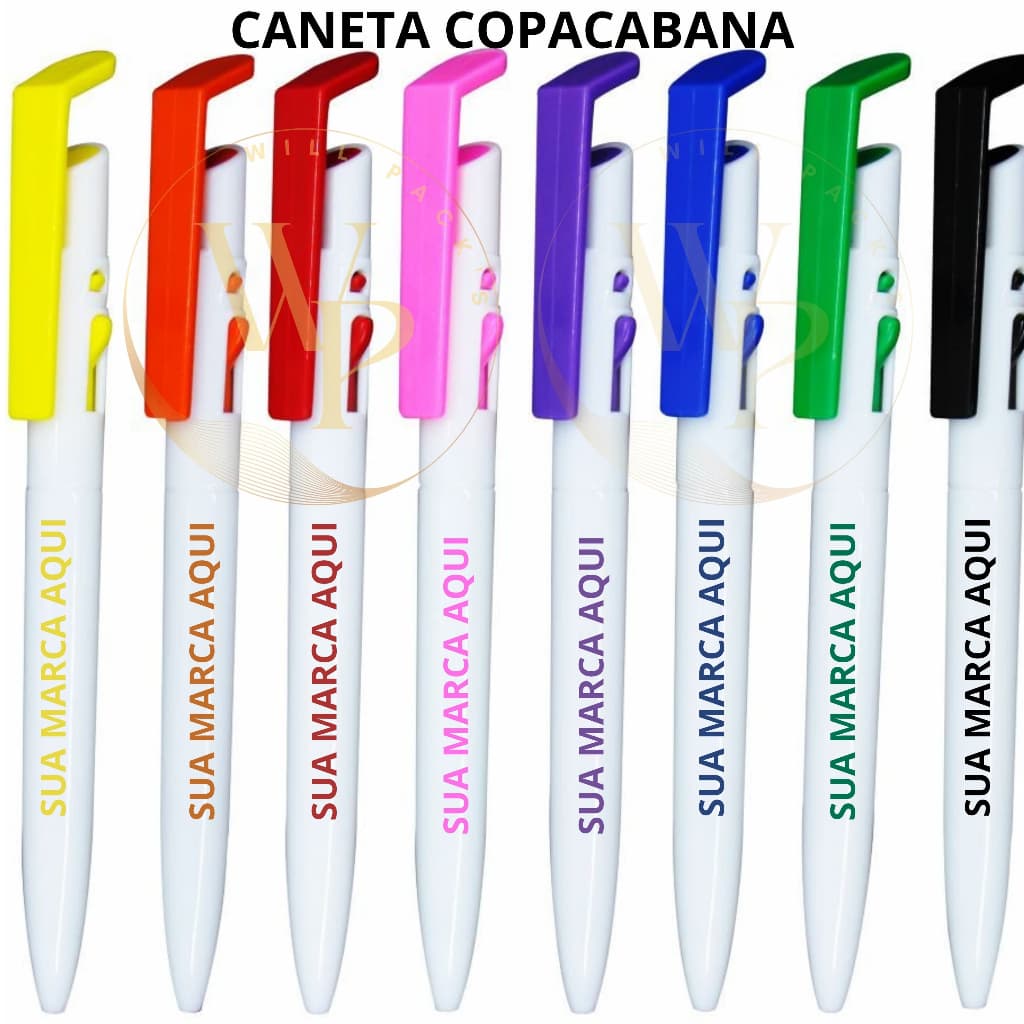100 Canetas Personalizadas Copacabana Diversas Cores