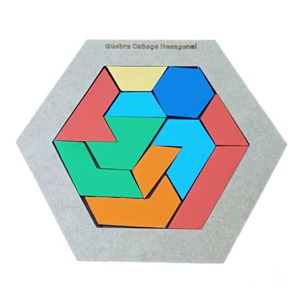 Quebra Cabeça Hexagonal Jogos Educativos Lúdicos Quebra Cabeça Brinquedos madeira Puzzle Diversão Educação Infantil