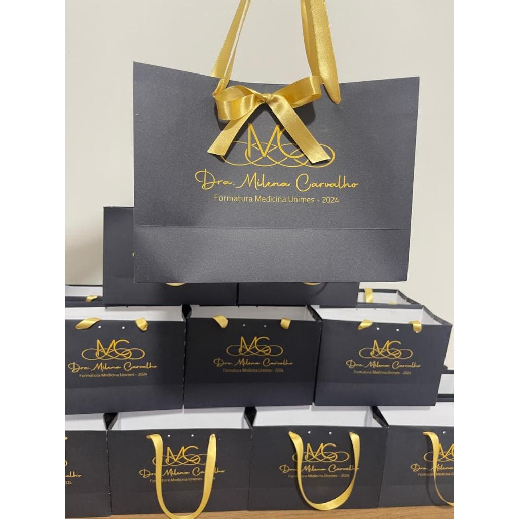 Sacola Personalizada Formatura PRETO / M 25x18x10cm