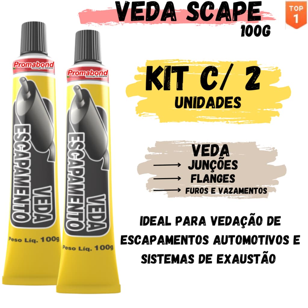 KIT C/2 Veda Escapamento de alta temperatura PROMABOND 100g vedascap