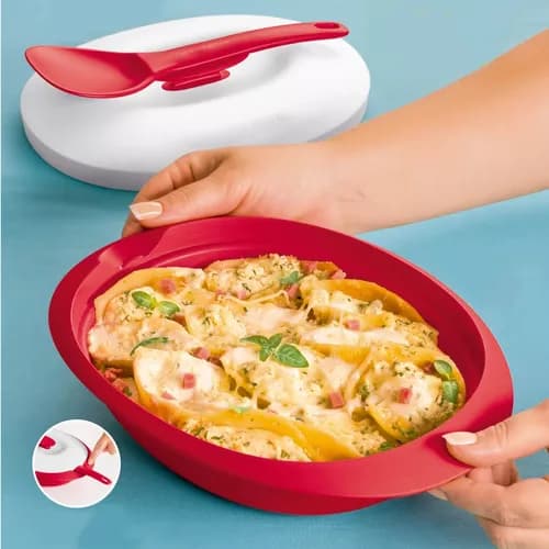 Tupperware Travessa Mágica Com Colher Vários Tamanhos Mesa Posta Com Elegância Almoço Jantar Micro-Ondas