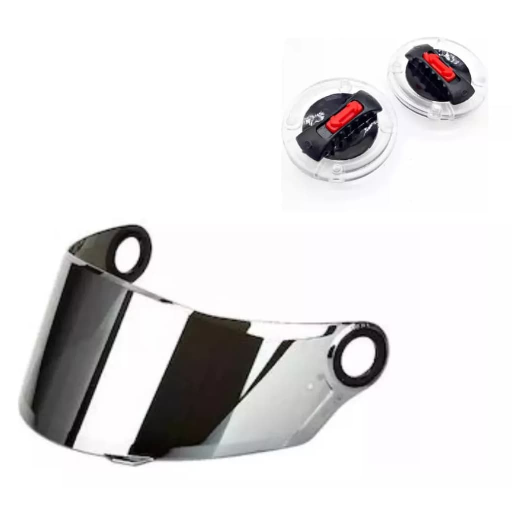 Viseira Capacete Ls2 Ff358 Fw3 Gt Fumê Camaleão Cromada + Par Botão Transparente