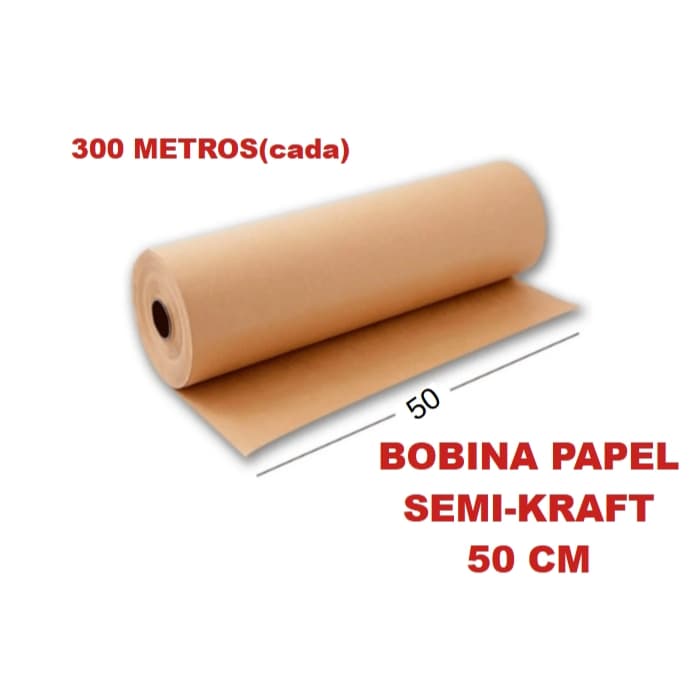 Papel Semi Kraft Bobina 50cm Aprox. 7,5KG  Pardo Embalagem Caixa