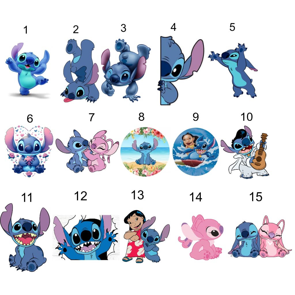 15 Estampas Para Camisetas Stitch Disney Impressas Prontas.