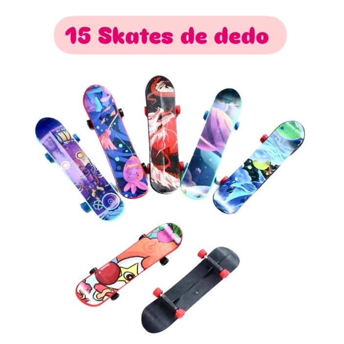 Kit 15 Skates de Dedo Brinquedo Lembrancinha Festa Infantil