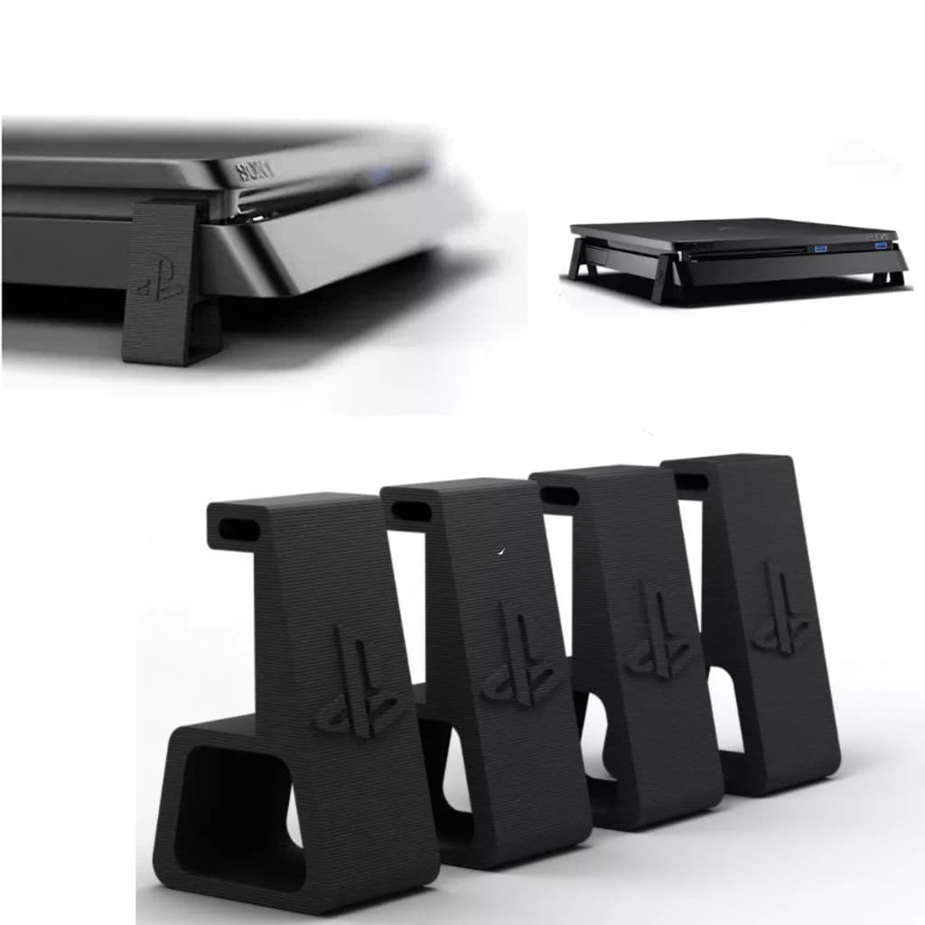 Kit Suporte Para Playstation 4 Ps4 Slim Horizontal Pezinho - Estável, Resistente, Pronta Entrega